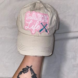 Lake life distressed hat